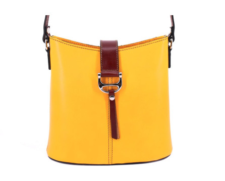 Dámská kožená kabelka crossbody Arteddy - hořčicová/hnědá