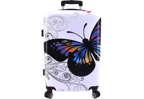 Cestovní skořepina kufr na čtyřech kolečkách Arteddy - motýl (M) 70l