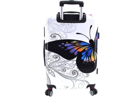 Cestovní skořepina kufr na čtyřech kolečkách Arteddy - motýl (M) 70l