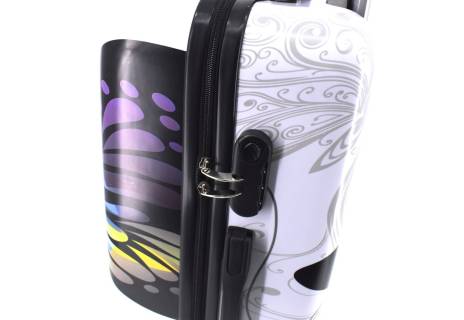 Cestovní skořepina kufr na čtyřech kolečkách Arteddy - motýl (M) 70l