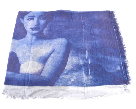 Šála s potiskem - modrá