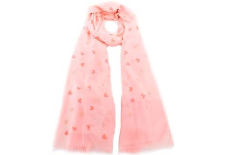 Šátek s potiskem - lososová