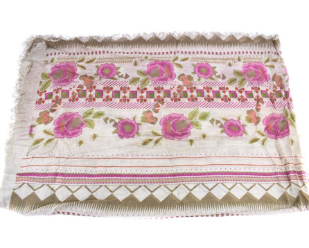 Dámský šátek Made in Italy  s květovaným vzorem - béžová