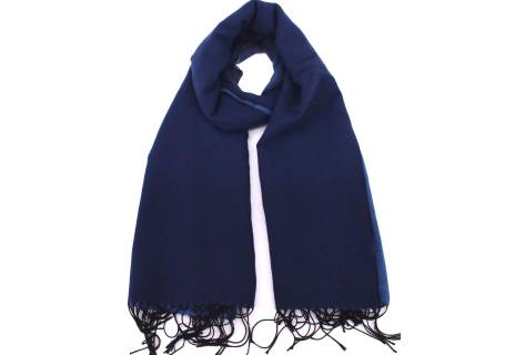 Moderní oboustranná šála - tmavě modrá/světle modrá