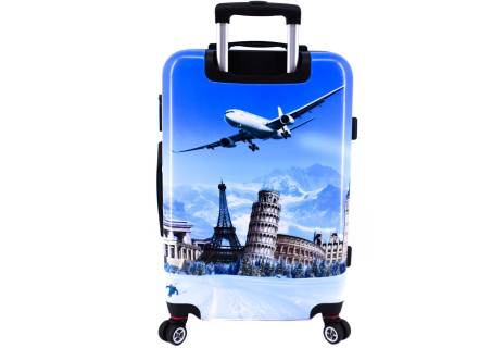 Cestovní kufr skořepinový na čtyřech kolečkách Arteddy - Letadlo (M) 70l