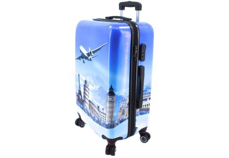 Cestovní kufr skořepinový na čtyřech kolečkách Arteddy - Letadlo (M) 70l