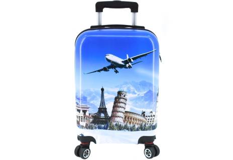 Cestovní  palubní kufr skořepinový na čtyřech kolečkách Arteddy - Letadlo (XS) 30l