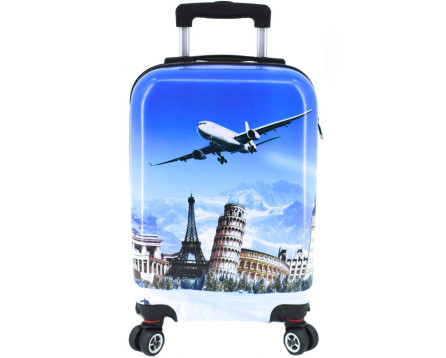 Cestovní  palubní kufr skořepinový na čtyřech kolečkách Arteddy - Letadlo (XS) 30l