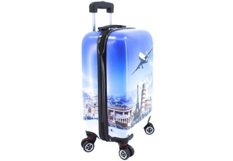 Cestovní  palubní kufr skořepinový na čtyřech kolečkách Arteddy - Letadlo (XS) 30l