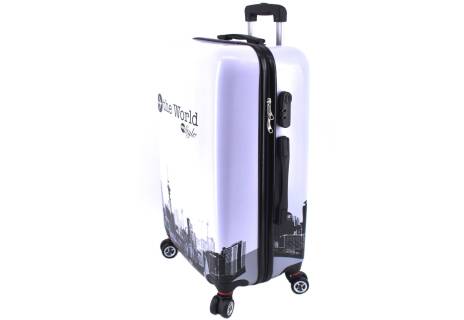 Cestovní kufr skořepinový na čtyřech kolečkách Arteddy - In the World (L) 100l