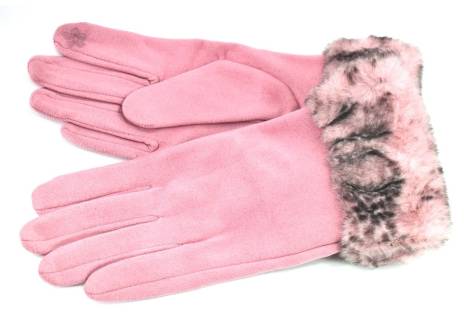 Elegantní zateplené dámské rukavice ozdobené kožešinou