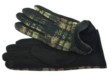 Moderní kárované dámské rukavice