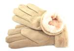 Zateplené dámské/dívčí rukavice ozdobené kožešinou Arteddy