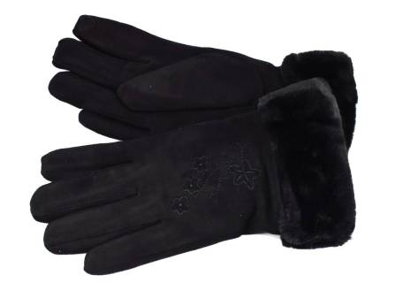 Zateplené dámské/dívčí rukavice ozdobené kožešinou Arteddy