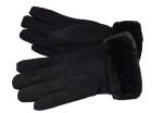 Zateplené dámské/dívčí rukavice ozdobené kožešinou Arteddy - černá