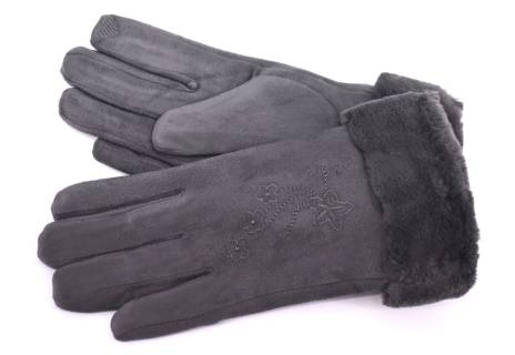 Zateplené dámské/dívčí rukavice ozdobené kožešinou Arteddy