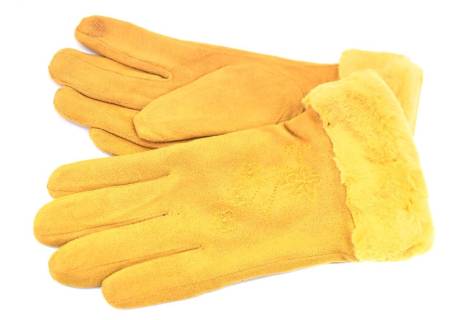 Zateplené dámské/dívčí rukavice ozdobené kožešinou Arteddy