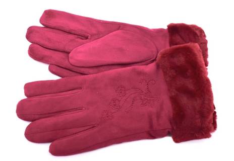 Zateplené dámské/dívčí rukavice ozdobené kožešinou Arteddy