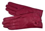 Dámské zateplené kožené rukavice Arteddy - vínová (M)