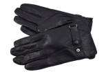 Pánské zateplené kožené rukavice - černá
