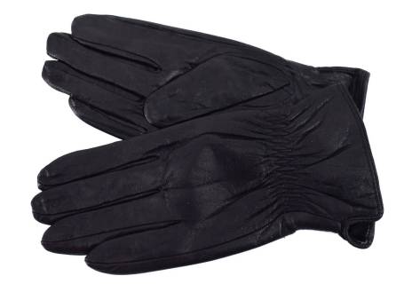 Pánské zateplené kožené rukavice - černá