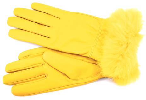 Elegantní kožené zateplené dámské Every rukavice ozdobené kožešinou