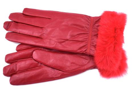 Elegantní kožené zateplené dámské Every rukavice ozdobené kožešinou
