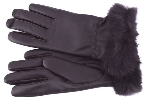 Elegantní kožené zateplené dámské Every rukavice ozdobené kožešinou