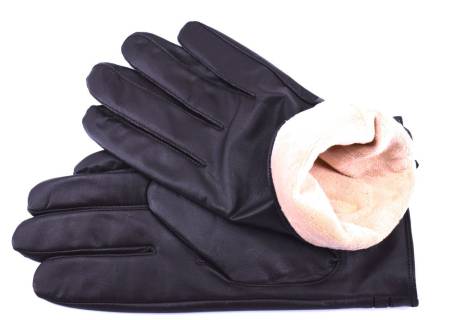 Pánské kožené zateplené rukavice  Coveri - tmavě hnědá