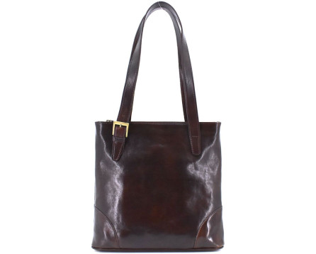 Dámská kožená kabelka Arteddy - tmavě hnědá