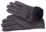 Dámské prošívané kožené rukavice - tmavě šedá (L)