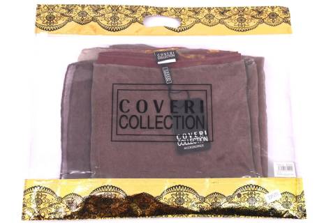 Šátek Coveri - hnědá/béžová