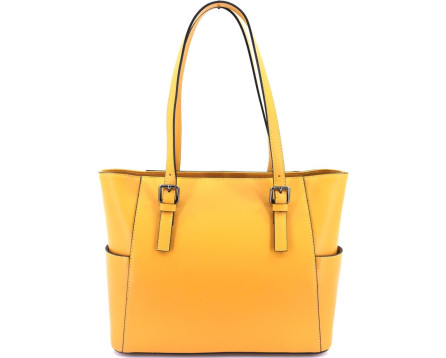 Moderní dámská kožená kabelka Arteddy - hořčicová