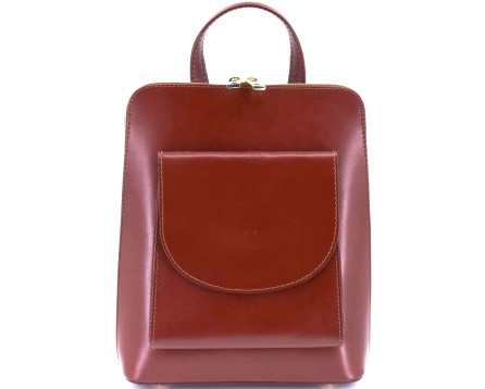 Dámský / dívčí kožený batoh a kabelka v jednom / Arteddy - hnědá