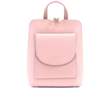 Dámský / dívčí kožený batoh a kabelka v jednom / Arteddy - růžová/pudrová