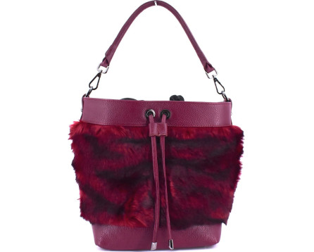 Moderní dámská kožená kabelka Arteddy - vínová