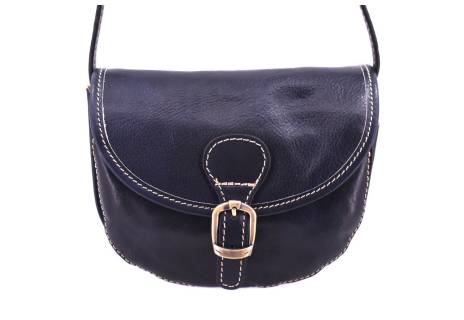 Dámská kožená crossbody kabelka s klopnou