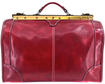 Kožená doktorská taška Arteddy - tmavě červená