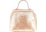 Moderní dámská kožená kabelka Arteddy - růžová/pudrová