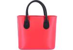 Luxusní dámská kožená kabelka Shopper - červená/černá