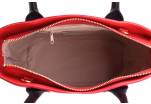 Luxusní dámská kožená kabelka Shopper - červená/černá