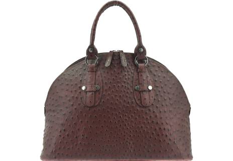 Luxusní dámská kožená kabelka - tmavě hnědá