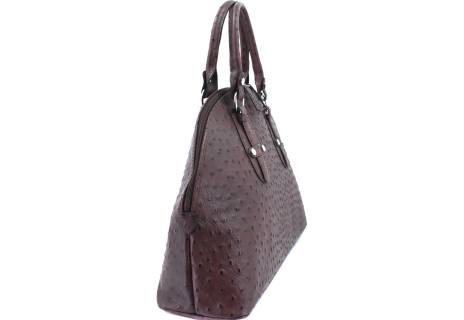 Luxusní dámská kožená kabelka - tmavě hnědá