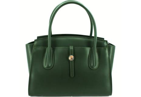 Dámská kožená kabelka Shopper - tmavě zelená