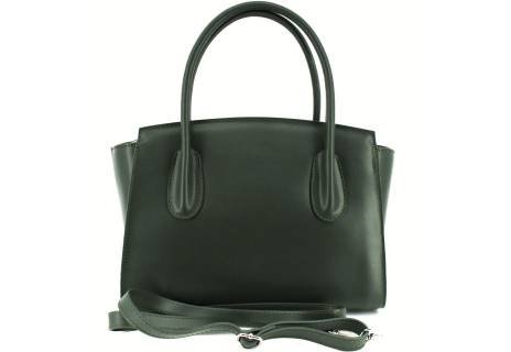 Dámská kožená kabelka Shopper - tmavě zelená