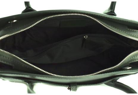 Dámská kožená kabelka Shopper - tmavě zelená