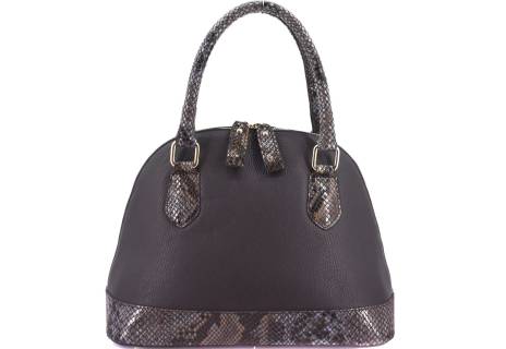 Moderní dámská kožená kabelka Arteddy s hadím vzorem - tmavě hnědá