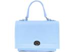 Luxusní dámská kožená kabelka Shopper - světle modrá