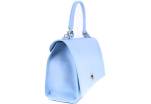 Luxusní dámská kožená kabelka Shopper - světle modrá