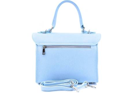Luxusní dámská kožená kabelka Shopper - světle modrá
